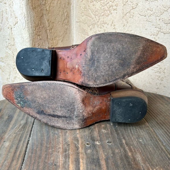 Brown Leather Western Cowboy Boots - Picture 7 of 8